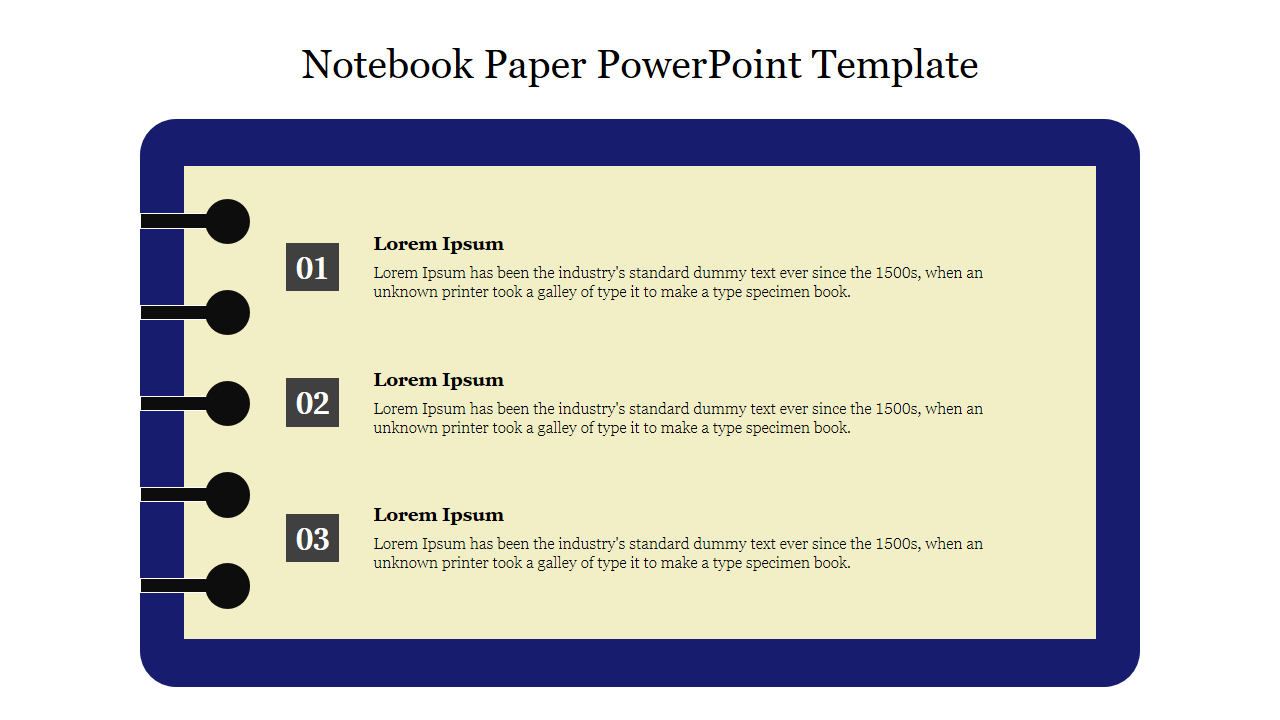 Notebook Paper PowerPoint Template Free